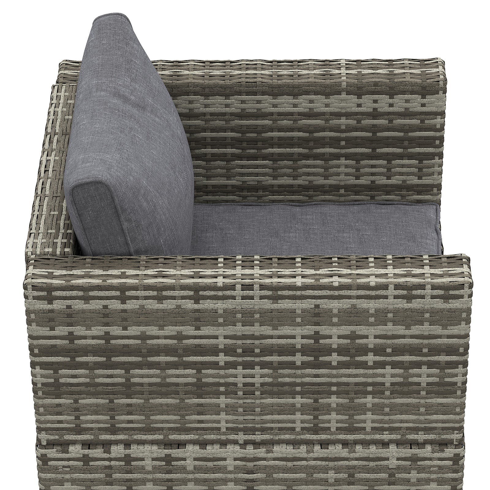 Outdoor Single Wicker Furniture Sofa W/padded Cushion Garden | Dark Gray