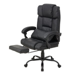 Ergonomic Black Pu Office Chair – High Back, Recline 135°, Built-in Footrest, Adjustable Height, 360° Swivel