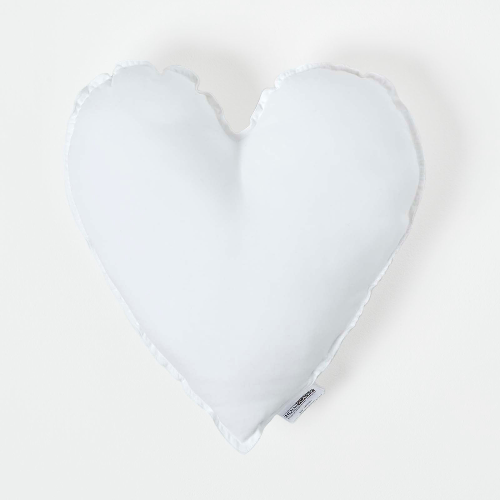 Super Microfibre Heart Shaped Cushion Pad | 45cm x 45cm | White