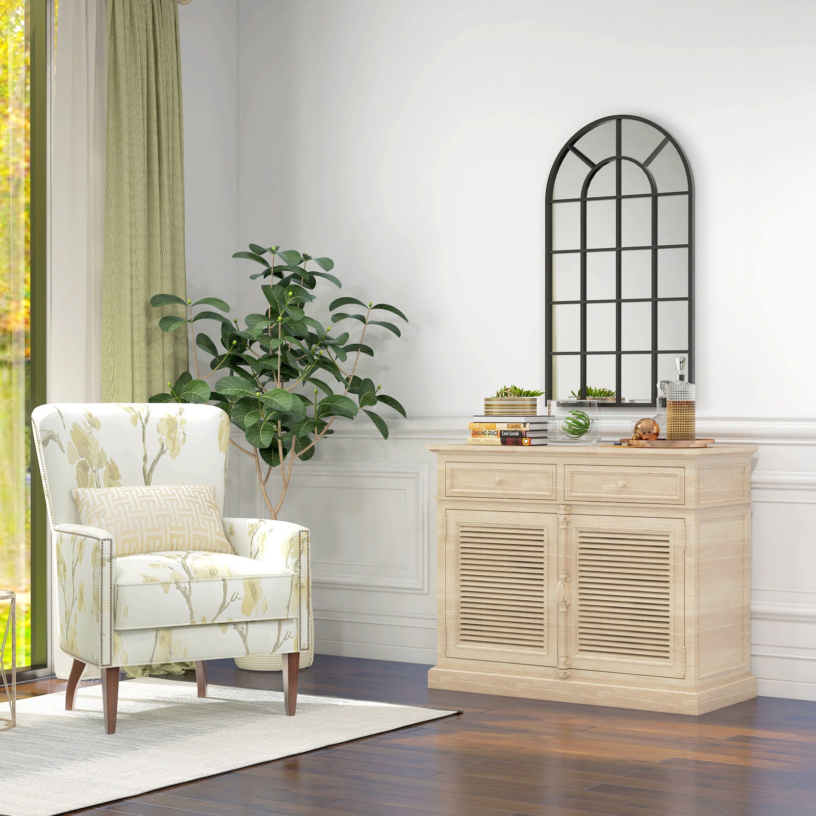 Modern Arch Window Wall Mirror For Living Room Bedroom