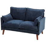 2 Seater Sofa, Modern Loveseat With Spring Cushions, Wide Seat | Blue