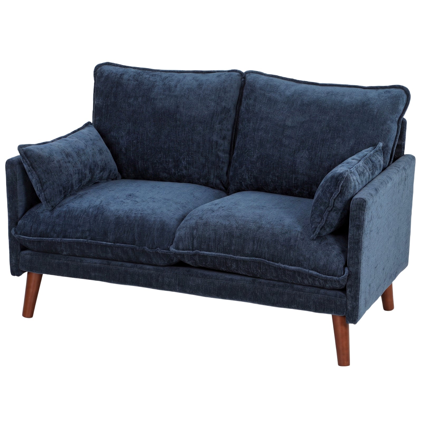2 Seater Sofa, Modern Loveseat With Spring Cushions, Wide Seat | Blue