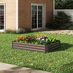 Galvanized Steel Square Raised Garden Bed Planter Box | Large | Brown