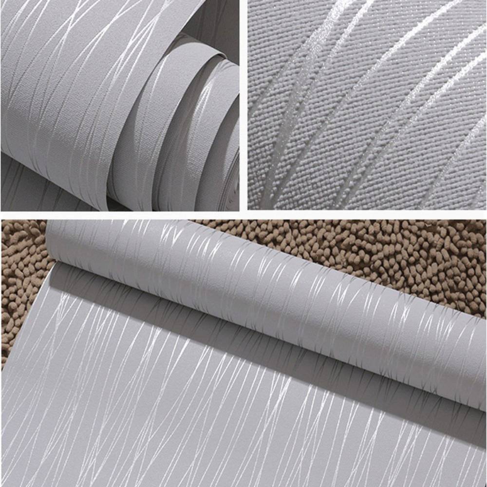 Contemporary Geometric Curving Linear Wallpaper Non-woven Fabric