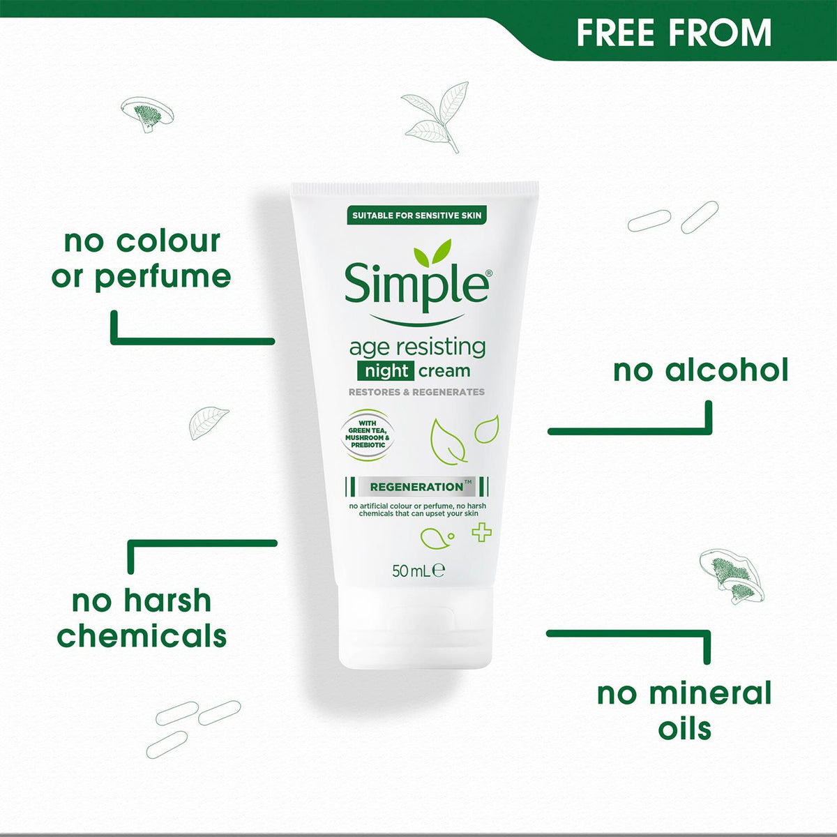 Regeneration Age Resisting Night Cream, 3pk X 50ml | Set of 3 | White
