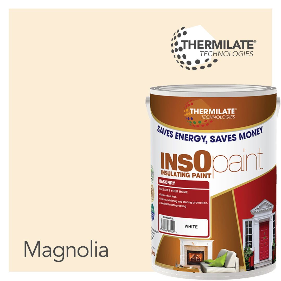Insopaint Exterior Masonry Paint - Heat Reflecting, Insulating & Weatherproof Exterior Wall Protection | 5l | Londons Magnolia