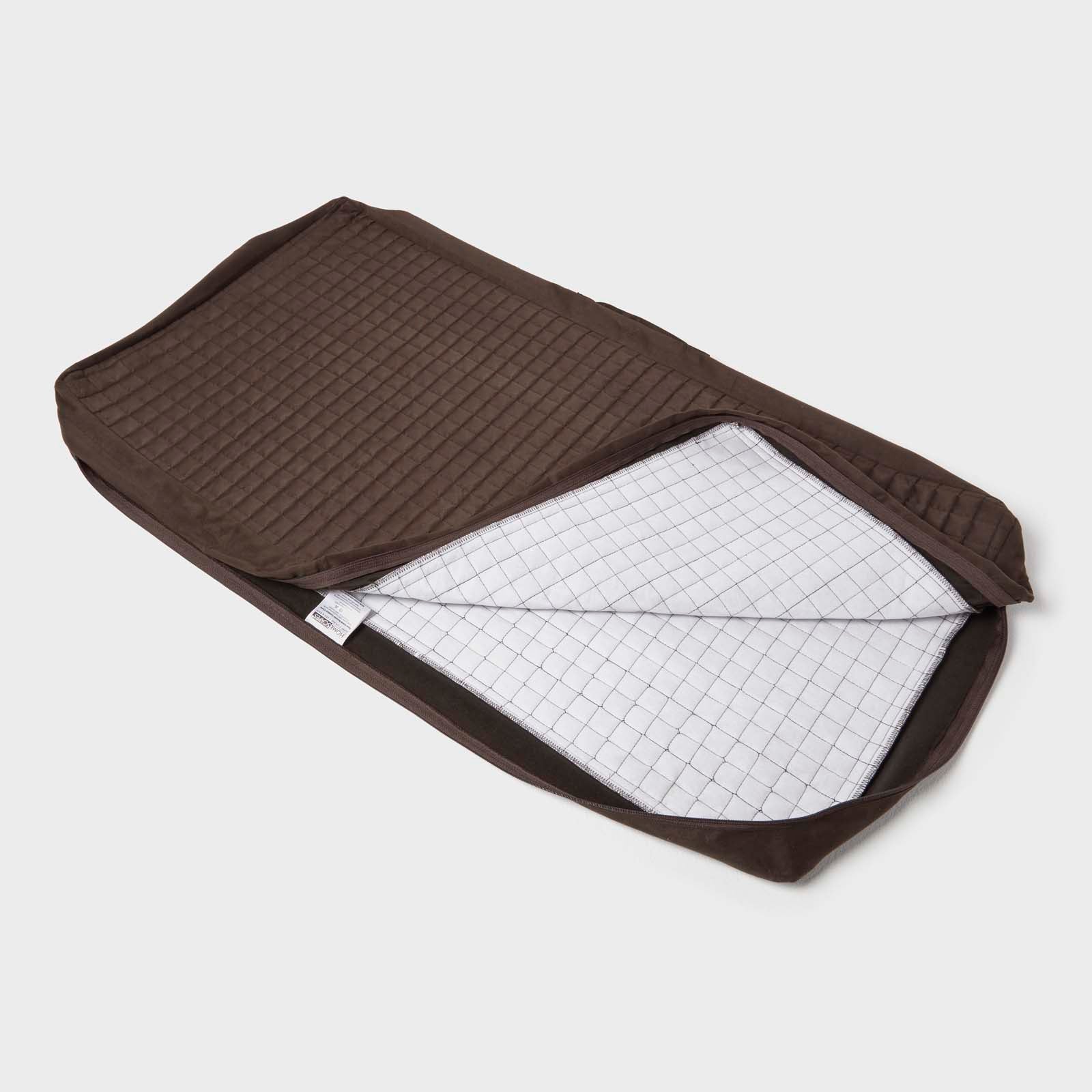 Quilted Polyester 2 Seater Orthopaedic Booster Cushion Cover | 50cm x 100cm | Brown