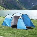 3 Man Camping Tent 2 Rooms Porch Vents Weather-resistant | Blue