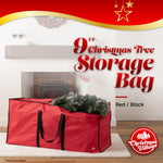 9ft Premium Xmas Tree Storage Bag Red Durable Zip Up Sack