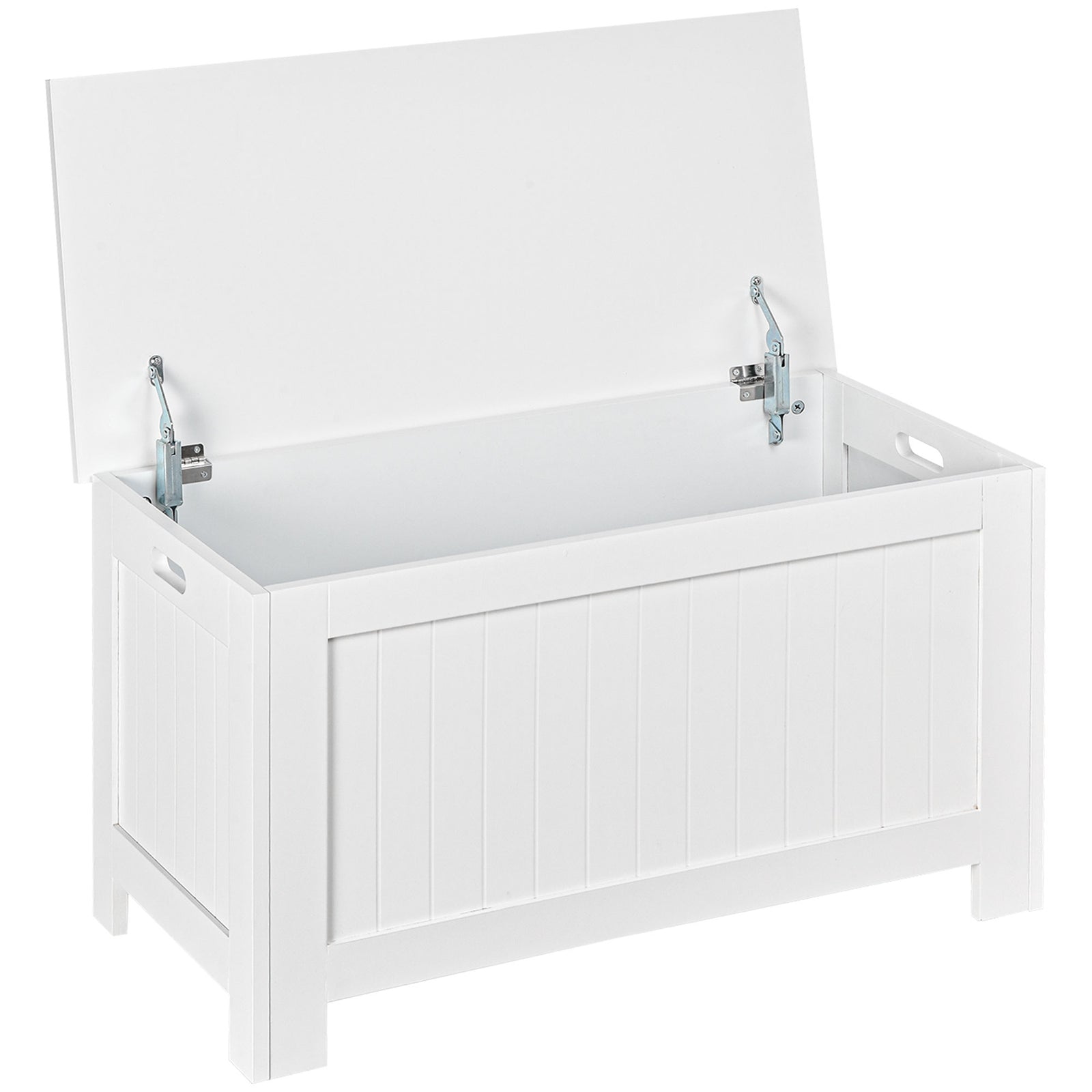 Storage Box Toy Chest Cabinet Unit Organizer Safety Hinges | One Size | White