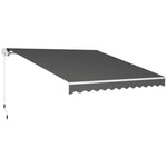 2.95 X 2.5m Manual Awning Canopy Sun Shade Shelter | Dark Gray
