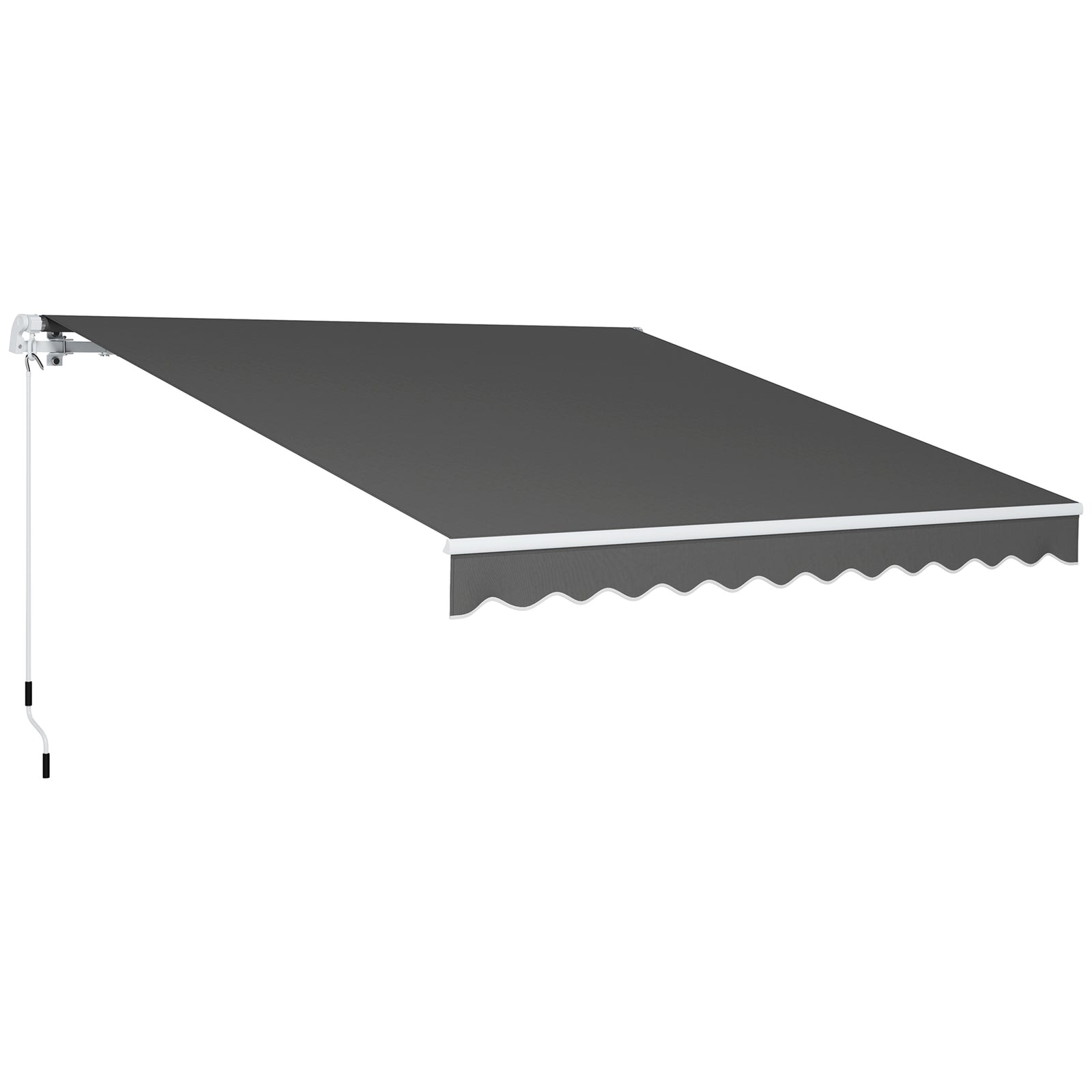 2.95 X 2.5m Manual Awning Canopy Sun Shade Shelter | Dark Gray