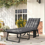 Folding Sun Lounger, Oversized Camping Bed | Set of 1 | Grey