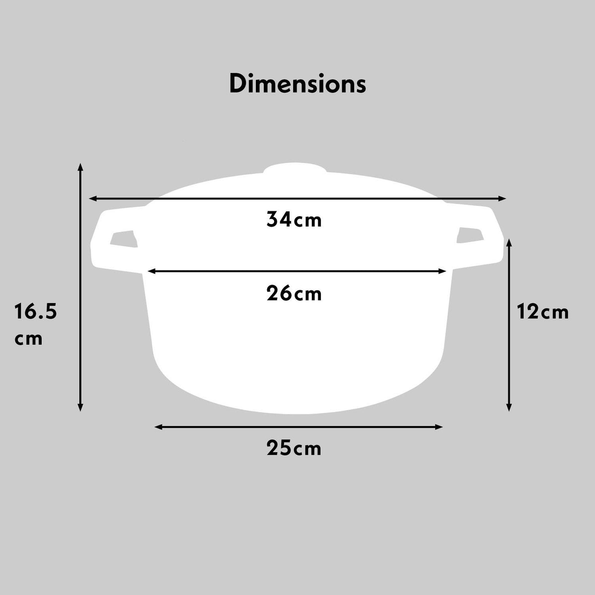 Cast Iron Casserole Dish 26cm Oven Proof Pan & Lid | 26cm | Red