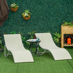 2pcs S-shaped Lounge Chair Foldable Sun Lounger | Beige