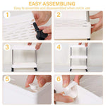 Slim Rolling Storage Cart Corner Storage Rack Shelf Plastic | Small | White