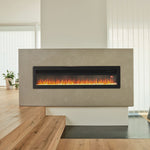 127cm/50in Electric Fireplace With Adjustable Flames Wall Mounted Or Freestanding, Indoor Heater With Remote, Timer