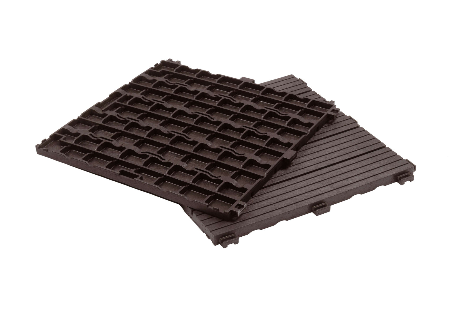 Pack Of 10 Cosmo Garden Patio Cosmopolitan Interlocking Decking Tiles | Brown
