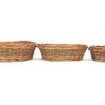 Wicker Unpeeled Willow Round Tray | Set-of-3 | Brown