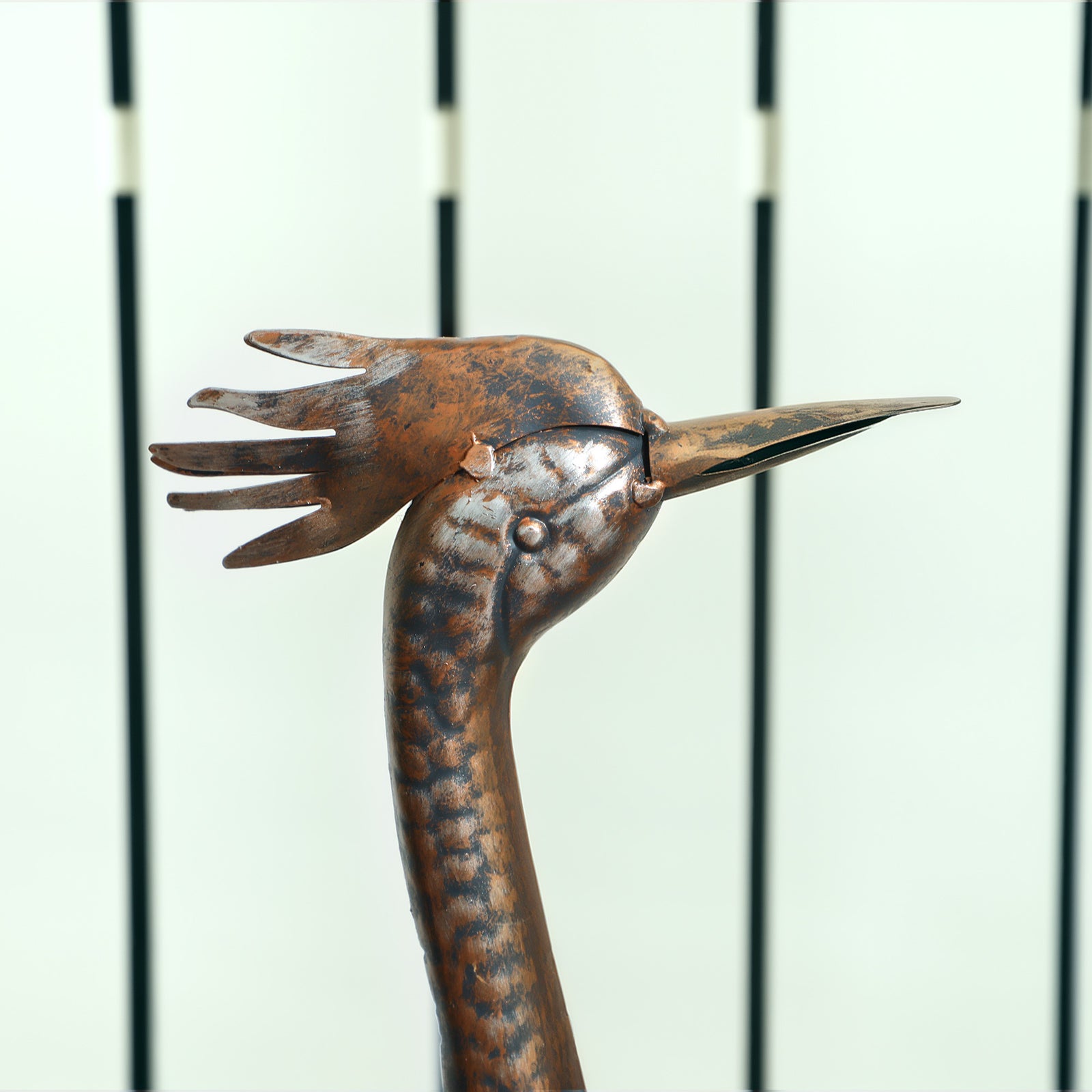 Heron Garden Statue, Metal Garden Gift W/ Stakes