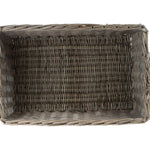 Wicker Shallow Antique Wash Storage Basket | Large | Brown