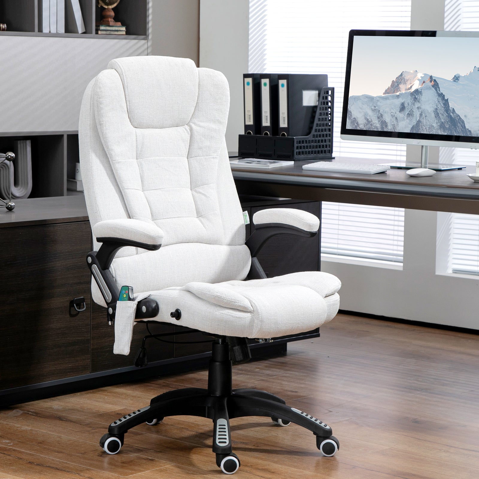 Reclining Chair W/ Heating Massage | White