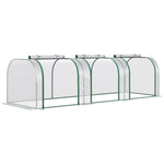 Green Tunnel Greenhouse With Zipped Doors | Silver