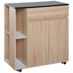 Rolling Island Trolley With Shelves, Drawer