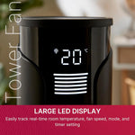 Tower Fan With Remote Control, 3 Speeds + Night Mode, Timer
