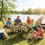 4ft Folding Camping Table, Picnic Table With Roll Up Top | Green