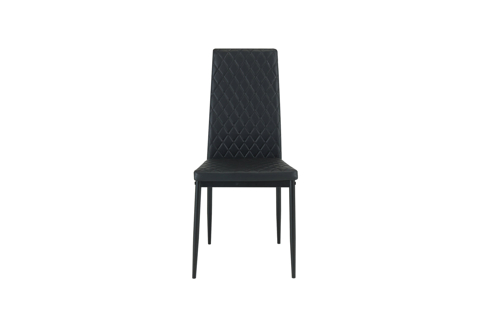 San Diego Marble Top Dining Table With Emily Leather Chairs | Black