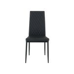 San Diego Marble Top Dining Table With Emily Leather Chairs | Black