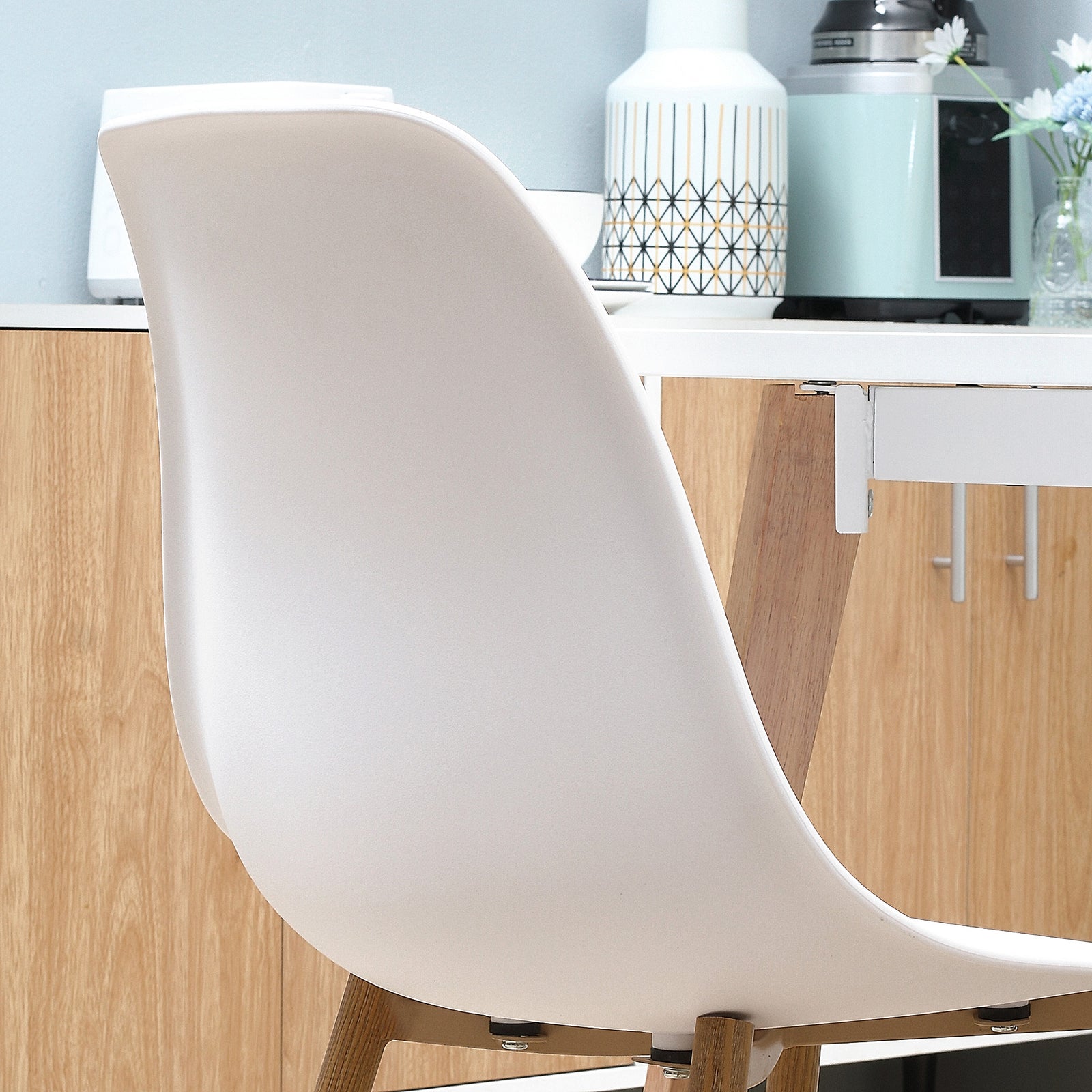 Modern Armless Dining Chairs, Set Of 4 | White