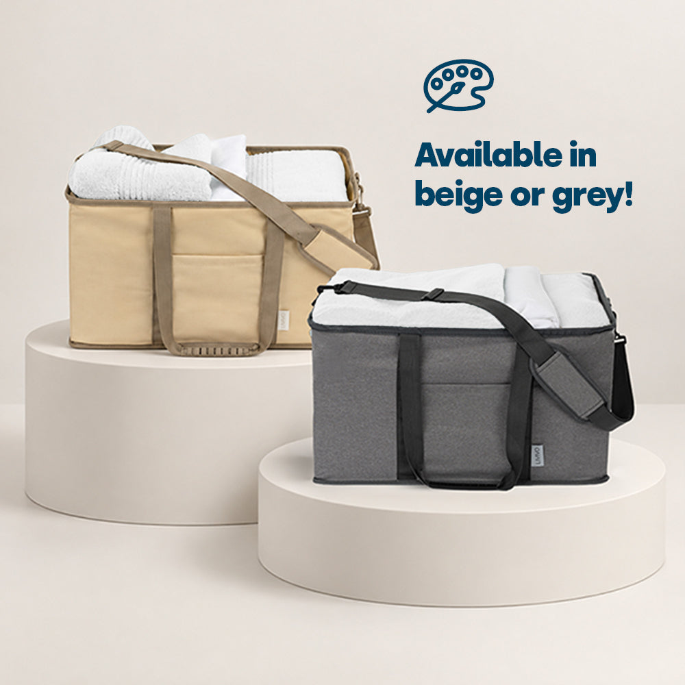 Livivo Collapsible 45l Laundry Basket With Detachable Carrying Strap