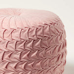 Grace Pleated Velvet Pouffe | 50cm x 35cm | Pink