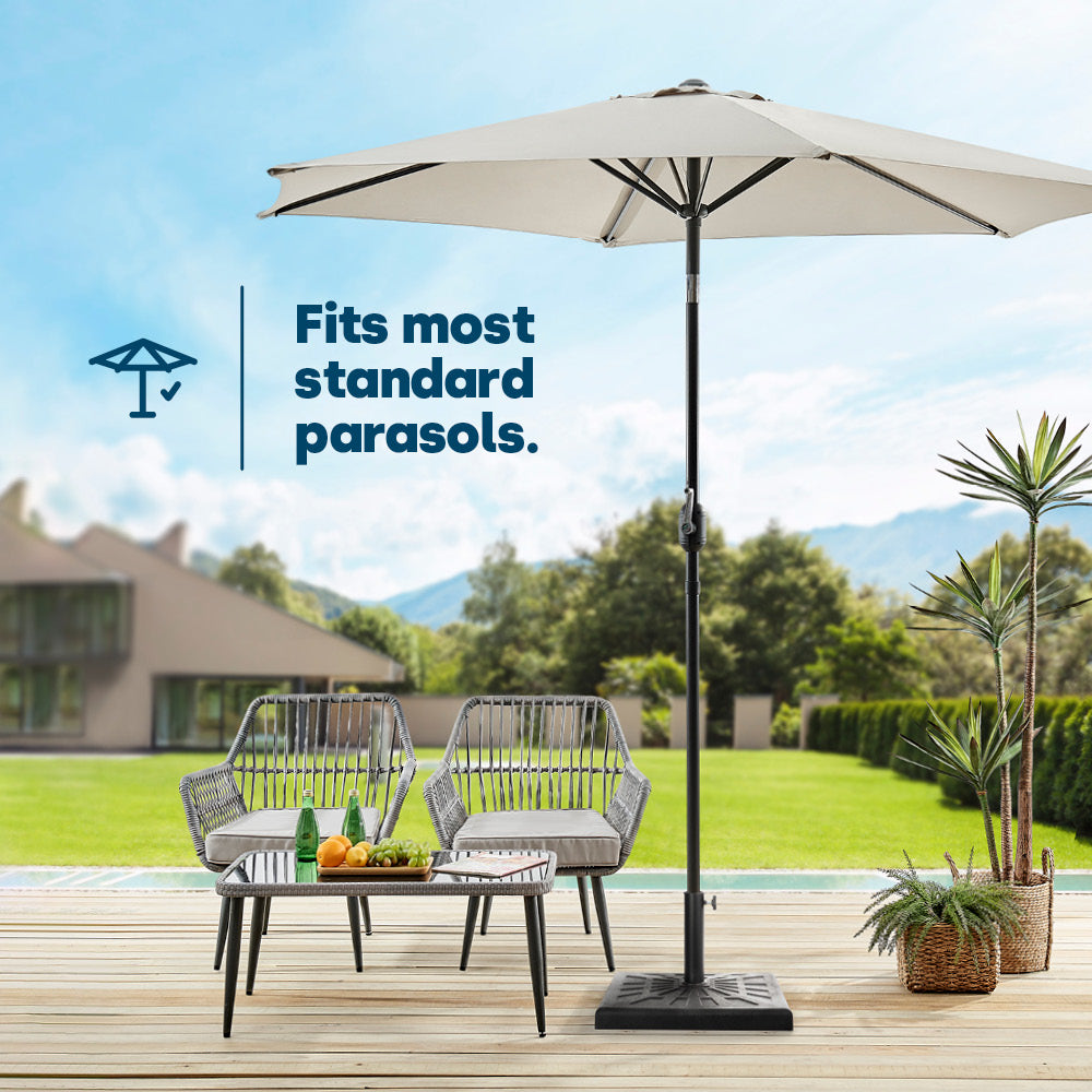 19kg Square Resin Parasol Base - Black