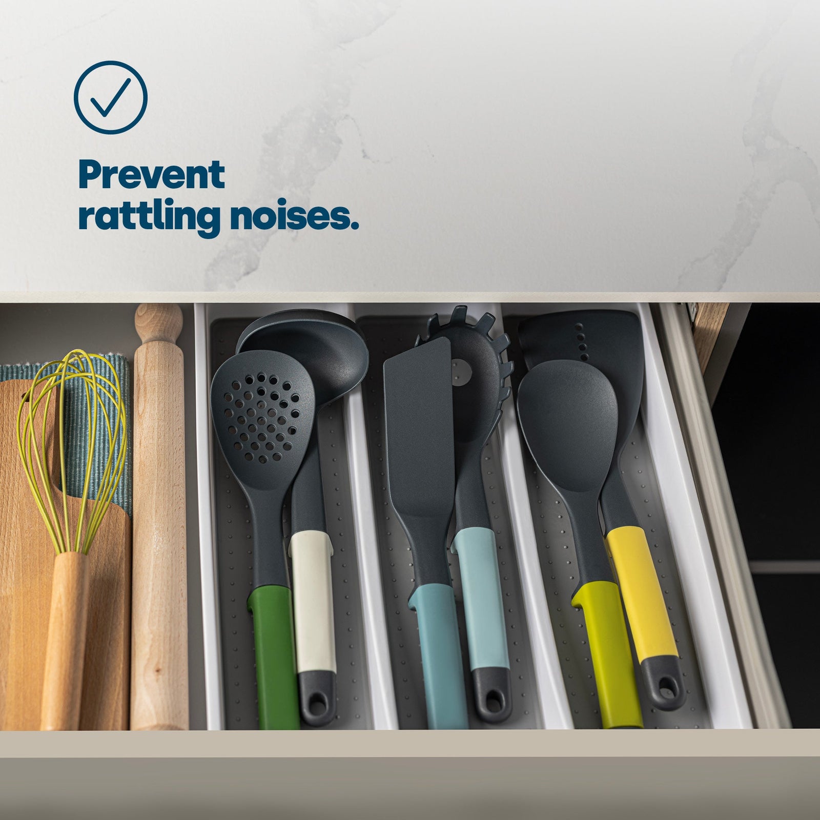 Non-slip White Utensil Tray