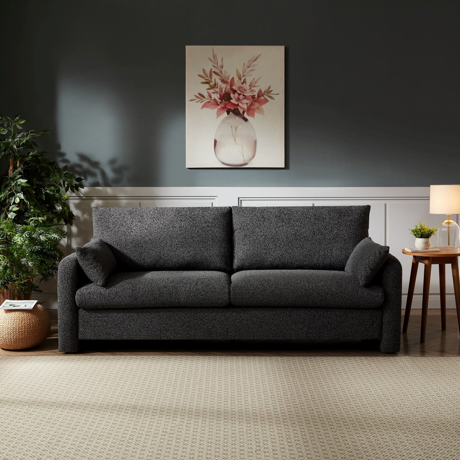 Shorewood 3 Seat Fabric Sofa | Charcoal