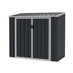 Outdoor Metal Storage Shed For Garbage Bins, Lockable Trash Can Storage With Pent Roof