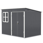 8.5 X 6ft Galvanised Steel Garden Shed With Foundation Kit | Dark Gray