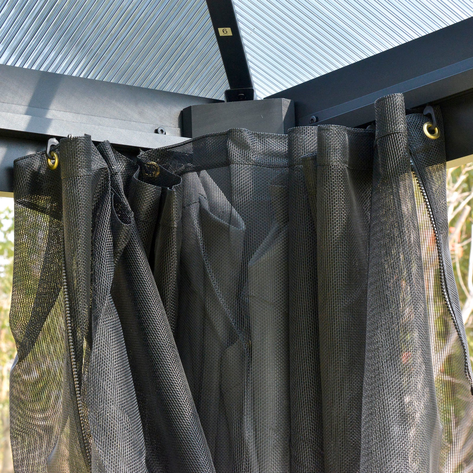 Pc Hardtop Gazebo W/ Double Roof & Aluminium Frame | Medium | Charcoal Gray