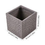 Patterned Cement Flower Pot With Drainage Modern Textured Concrete Planter | Small | Charcoal Grey