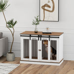 Double Dog Cage W/ Divider - Large Dogs | White