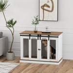 Double Dog Cage W/ Divider - Large Dogs | White