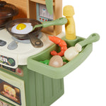 Kids Pretend Kitchen Playset With Sounds, Light And Play Food | Green