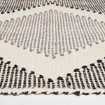 Malmo Handwoven Grey & Black Cotton Textured Rug | 120cm x 180cm | Grey & White