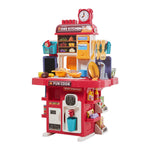 Children Pretend Kitchen Playset 83pcs Toy Accessory Set | Red