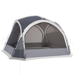 Dome Tent For 6-8 Person Camping Tent W/ Zipped Mesh Doors Lamp Hook | Grey