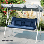 Outsunny Outdoor Seat Cushions Back Cushion With 2 Pillows, Seat Pads