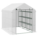 Walk-in Greenhouse With 4 Tiers, 244x180x210cm | White